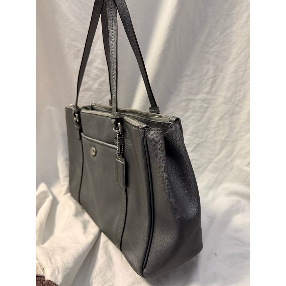 Coach Peyton Jordan Double Zip Carryall Gray Purse GS - Picture 3 of 8